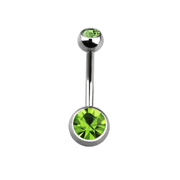 Titanium Double Bezel Belly Ring, 14Ga, 5mm/8mm
