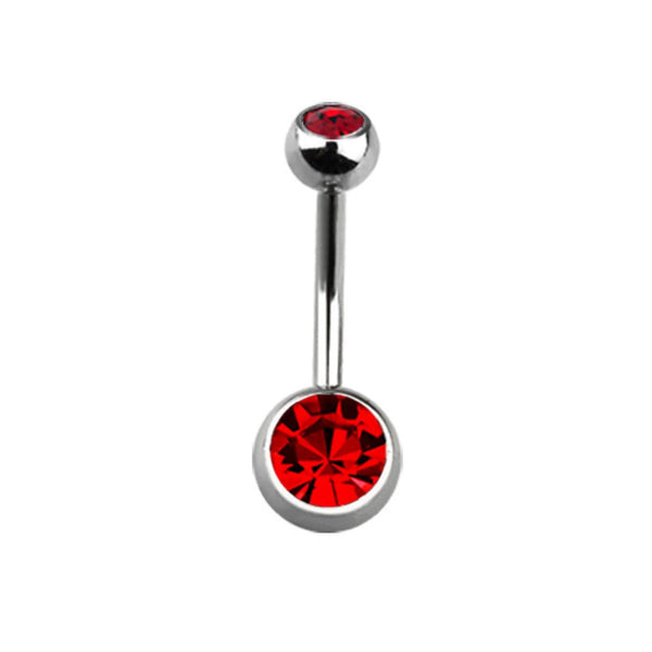 Titanium Double Bezel Belly Ring, 14Ga, 5mm/8mm