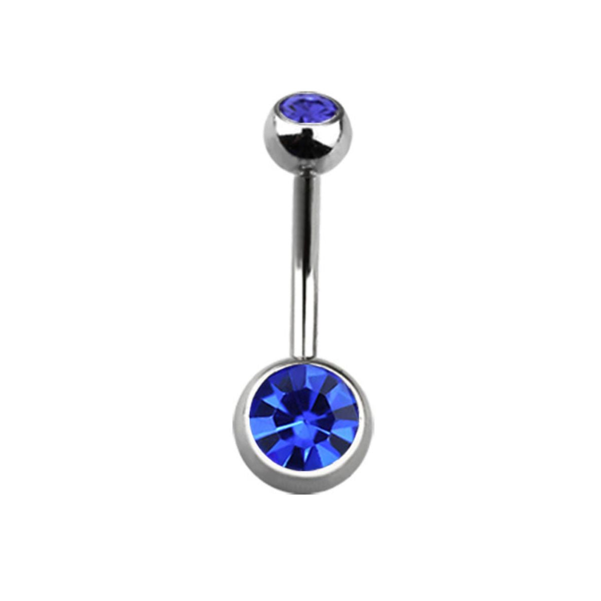 Titanium Double Bezel Belly Ring, 14Ga, 5mm/8mm