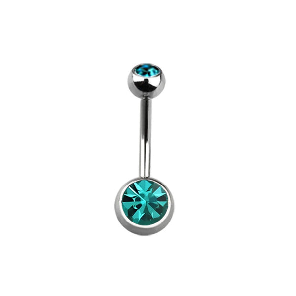Titanium Double Bezel Belly Ring, 14Ga, 5mm/8mm