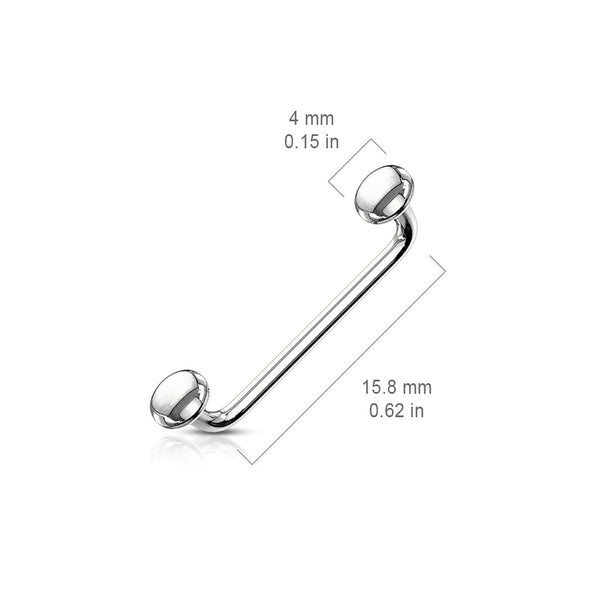 16G Angled Barbell with Flat Disc Ends