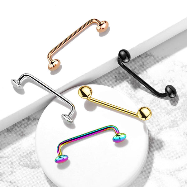 16G Angled Barbell with Flat Disc Ends