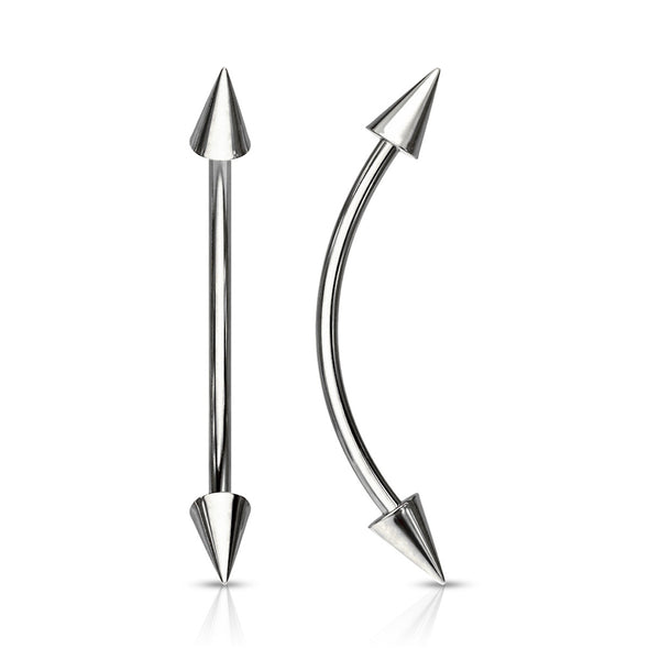 Curved Barbell Piercing - Cone Ends, 16Ga/14Ga