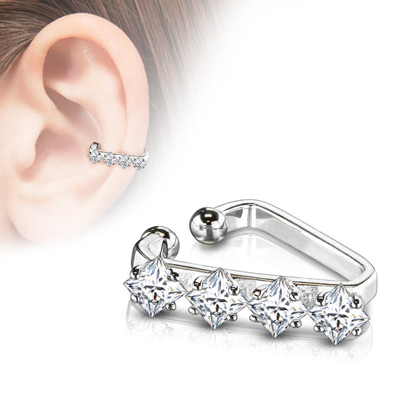 316L Surgical Steel Non-Pierced Ear Cuffs with CZ