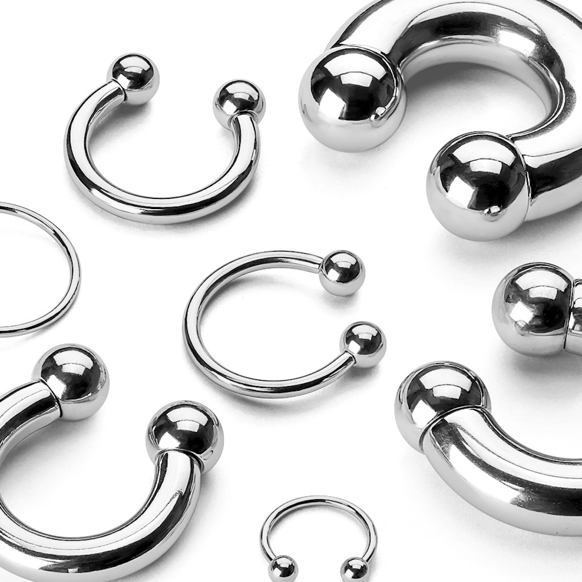 Horseshoe Circular Barbell - 14ga/16ga, 4mm/5mm Ends