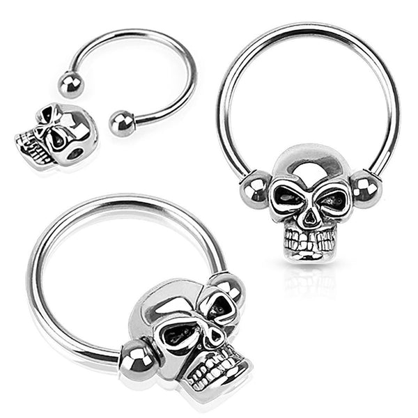 Skull Captive Bead Ring - Surgical Steel CBR