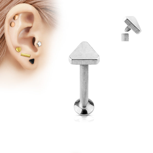 Precision Threaded Labret Studs - Triangle, Square, Bar