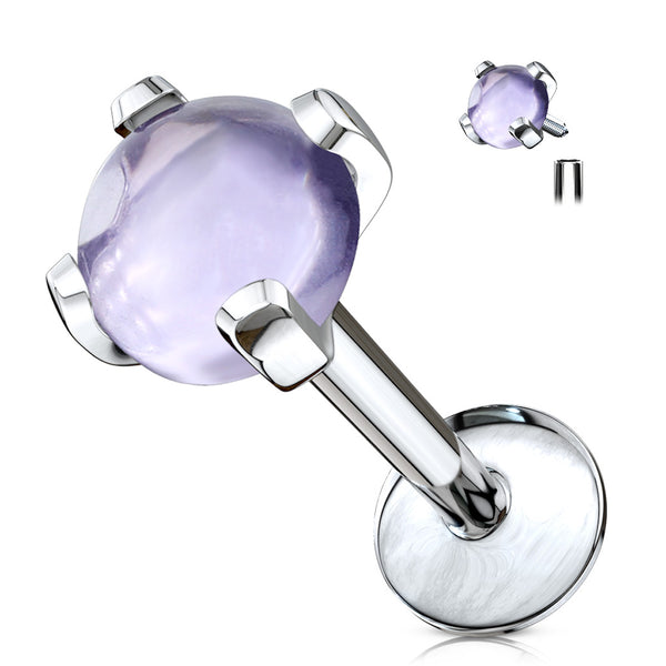 Internally Threaded Labret Stud - 16GA Body Jewelry