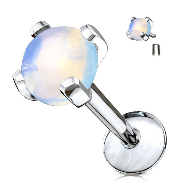 Internally Threaded Labret Stud - 16GA Body Jewelry