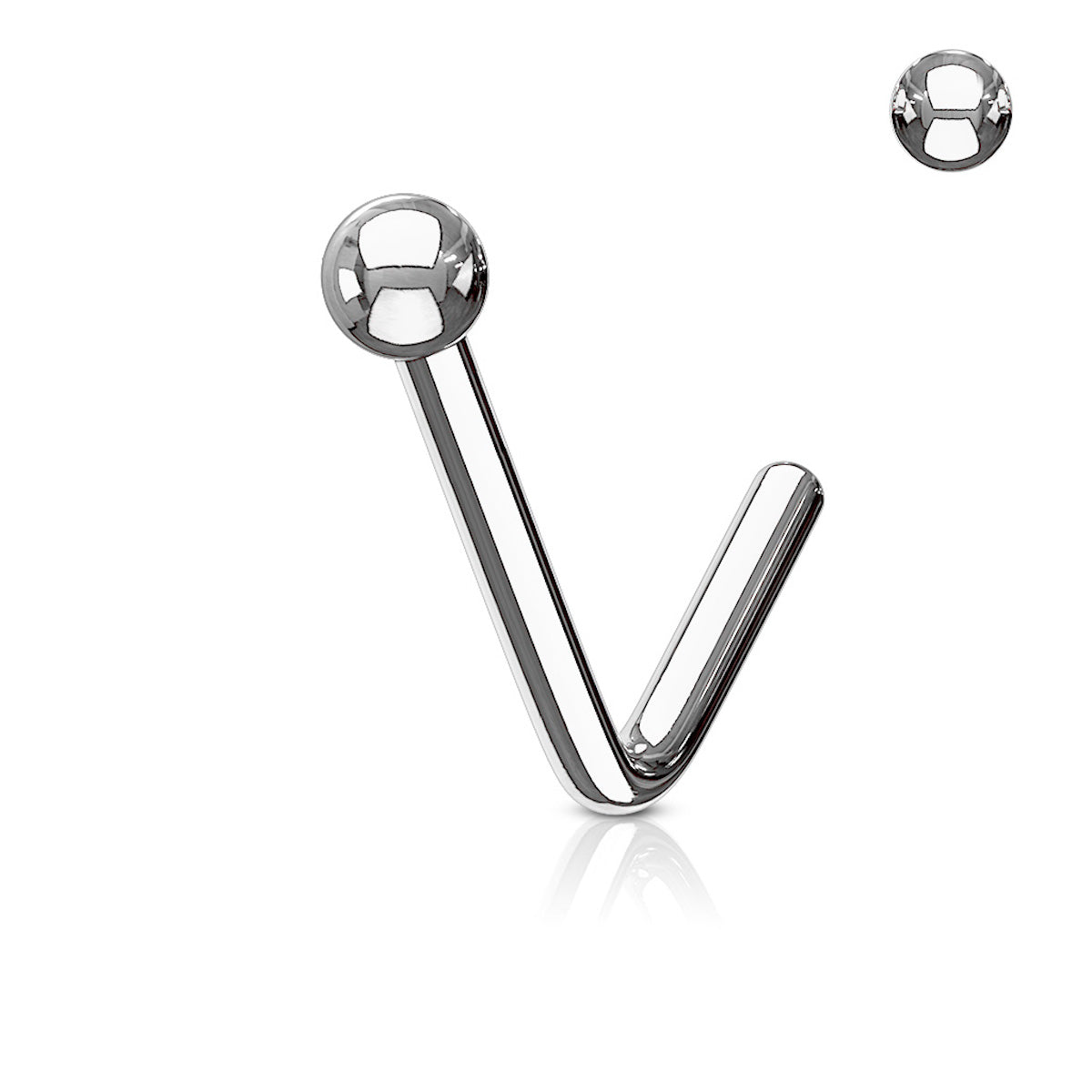 Surgical Steel L-Bend Nose Studs, Various Gauges