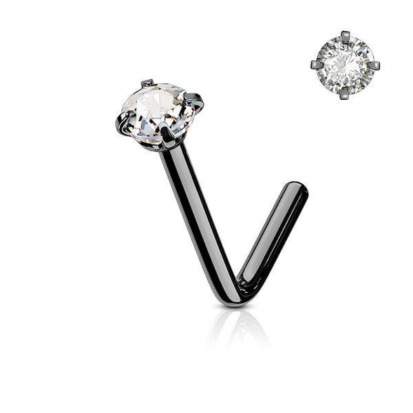 Elegant Gem Nose Stud, 316L Surgical Steel, 18-20GA