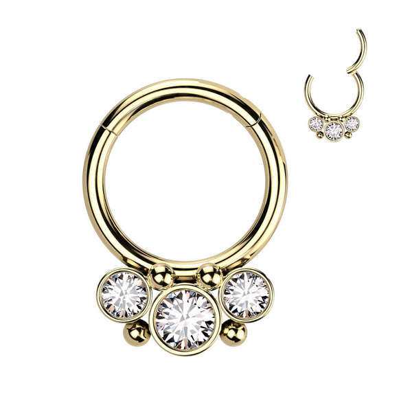 Elegant 16g Cubic Zirconia Septum Clicker Ring