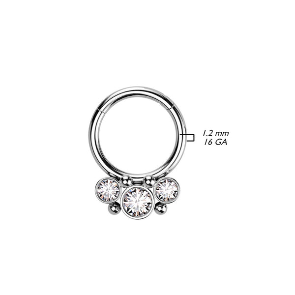 Elegant 16g Cubic Zirconia Septum Clicker Ring