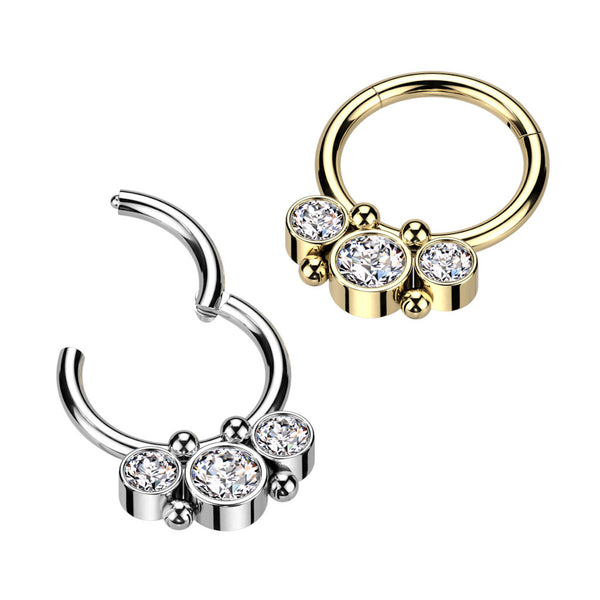 Elegant 16g Cubic Zirconia Septum Clicker Ring