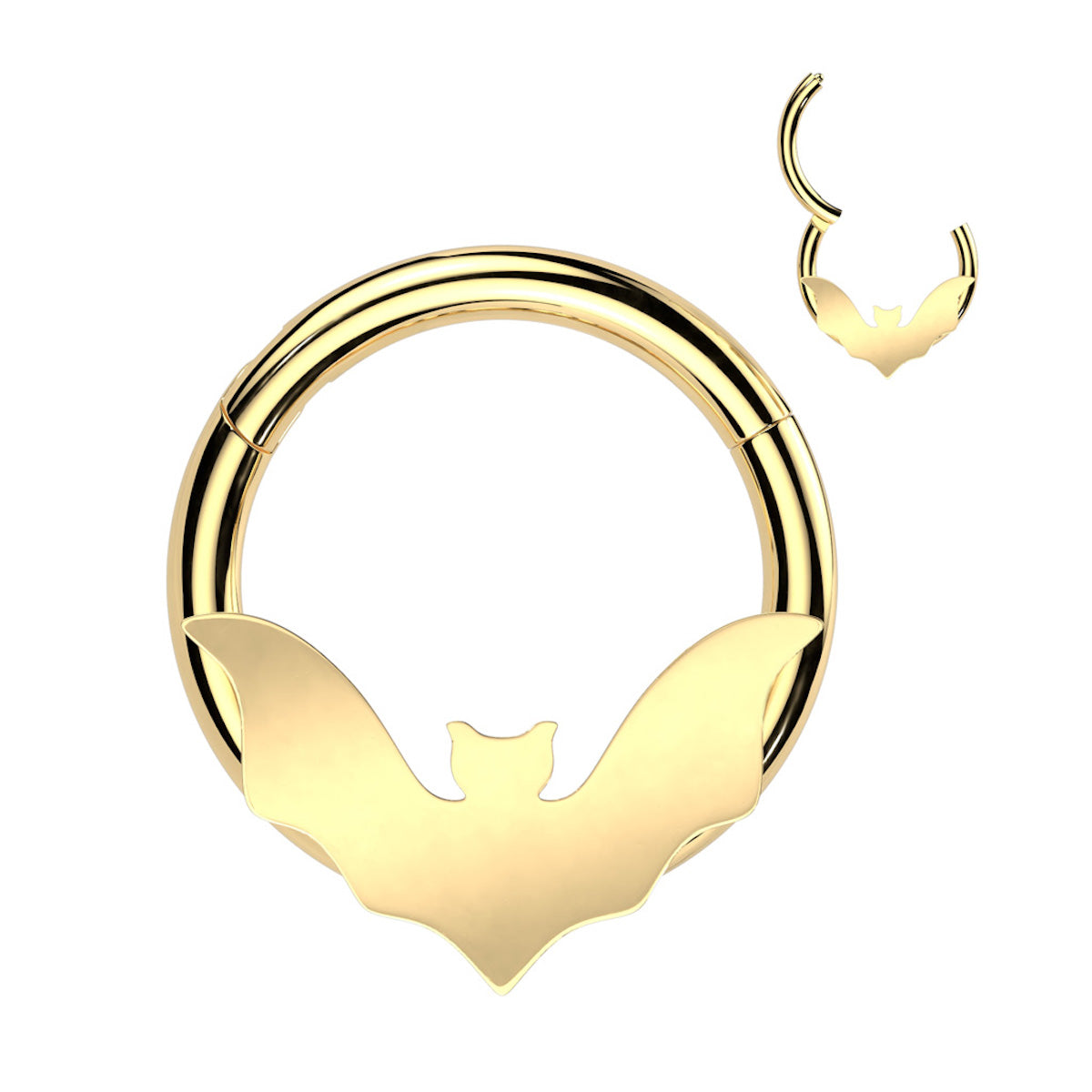 Segmented Ring with Elegant Bat Motif