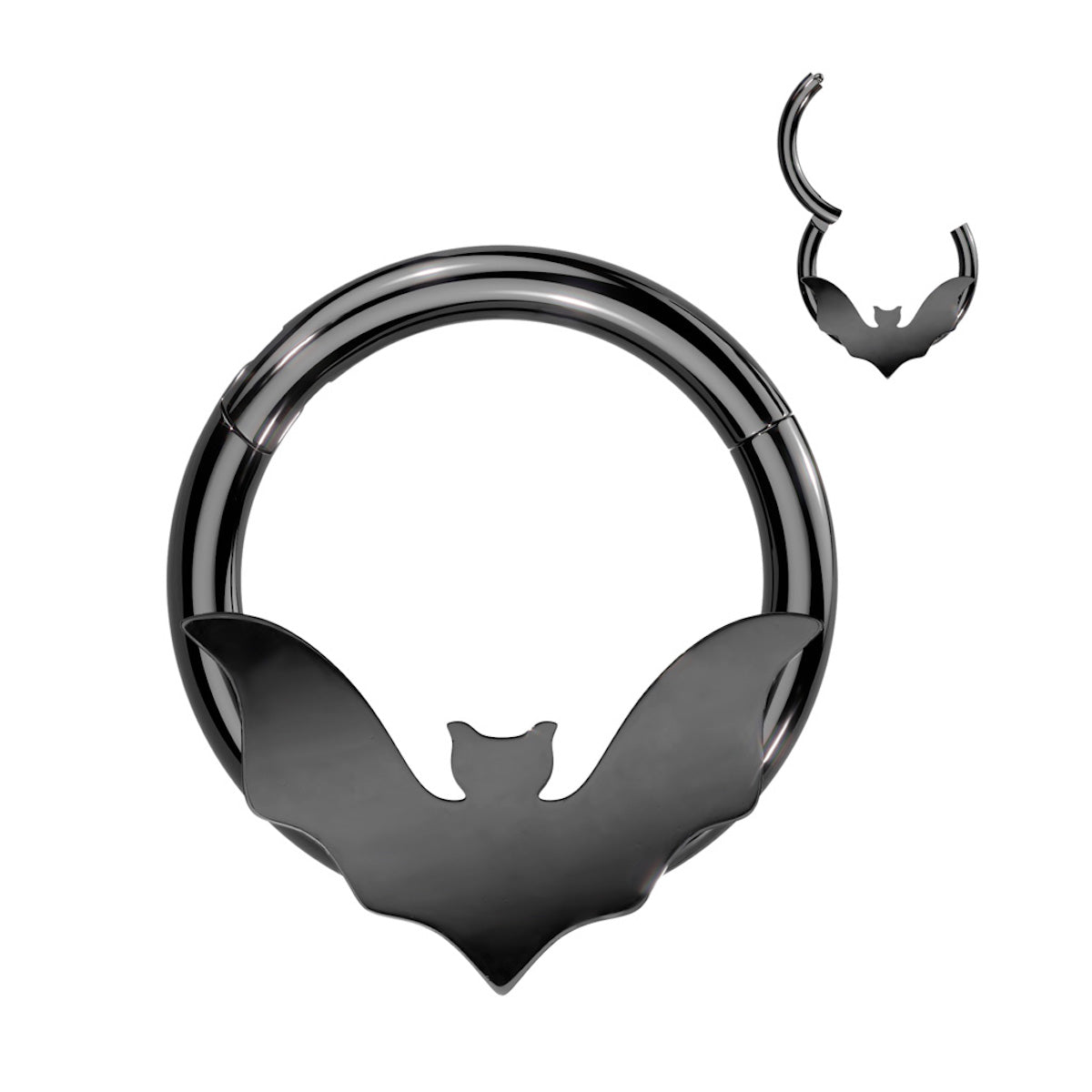 Segmented Ring with Elegant Bat Motif