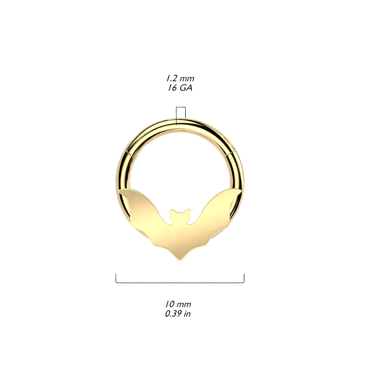 Segmented Ring with Elegant Bat Motif