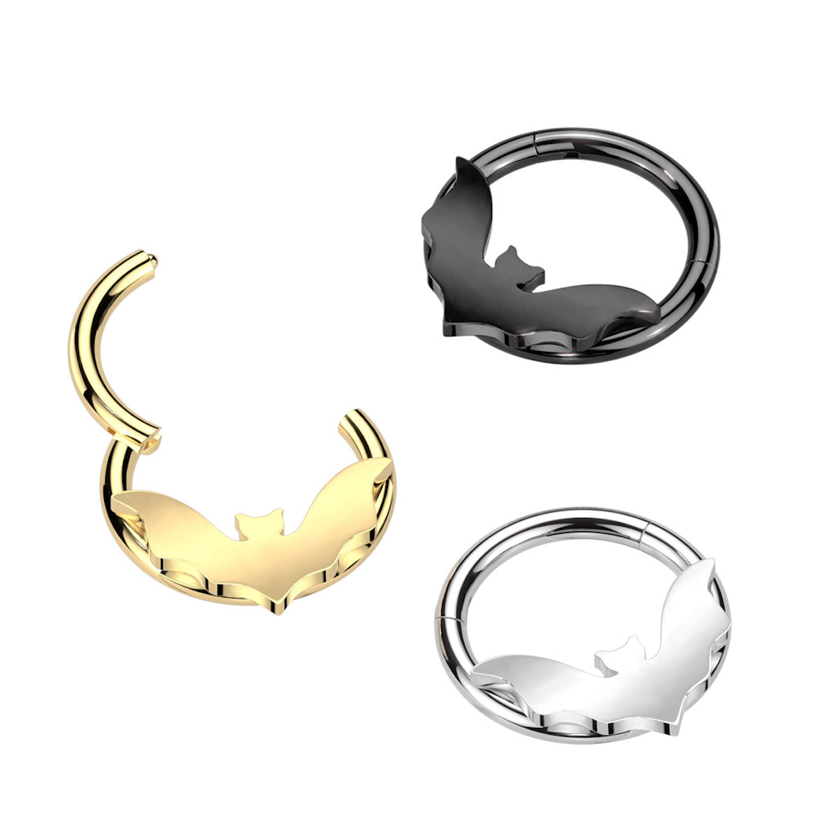 Segmented Ring with Elegant Bat Motif