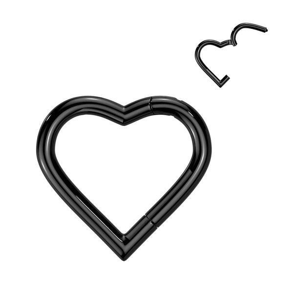 Titanium Heart Segment Ring 16GA/18GA - Piercings