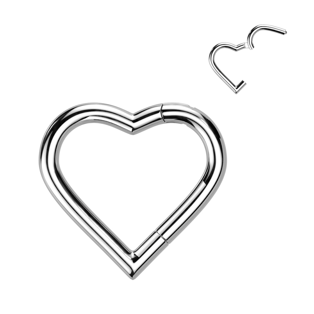 Titanium Heart Segment Ring 16GA/18GA - Piercings