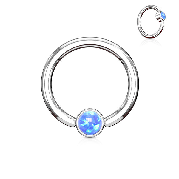 Opal Captive Bead Ring 16Ga 8mm - Nose, Helix, Septum