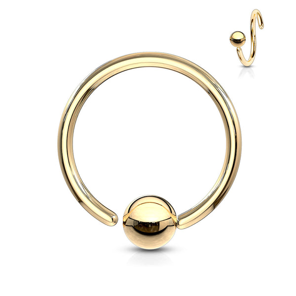 Annealed 16 Ga Hoop Ring with 3mm Fixed Ball