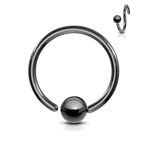 Annealed 16 Ga Hoop Ring with 3mm Fixed Ball