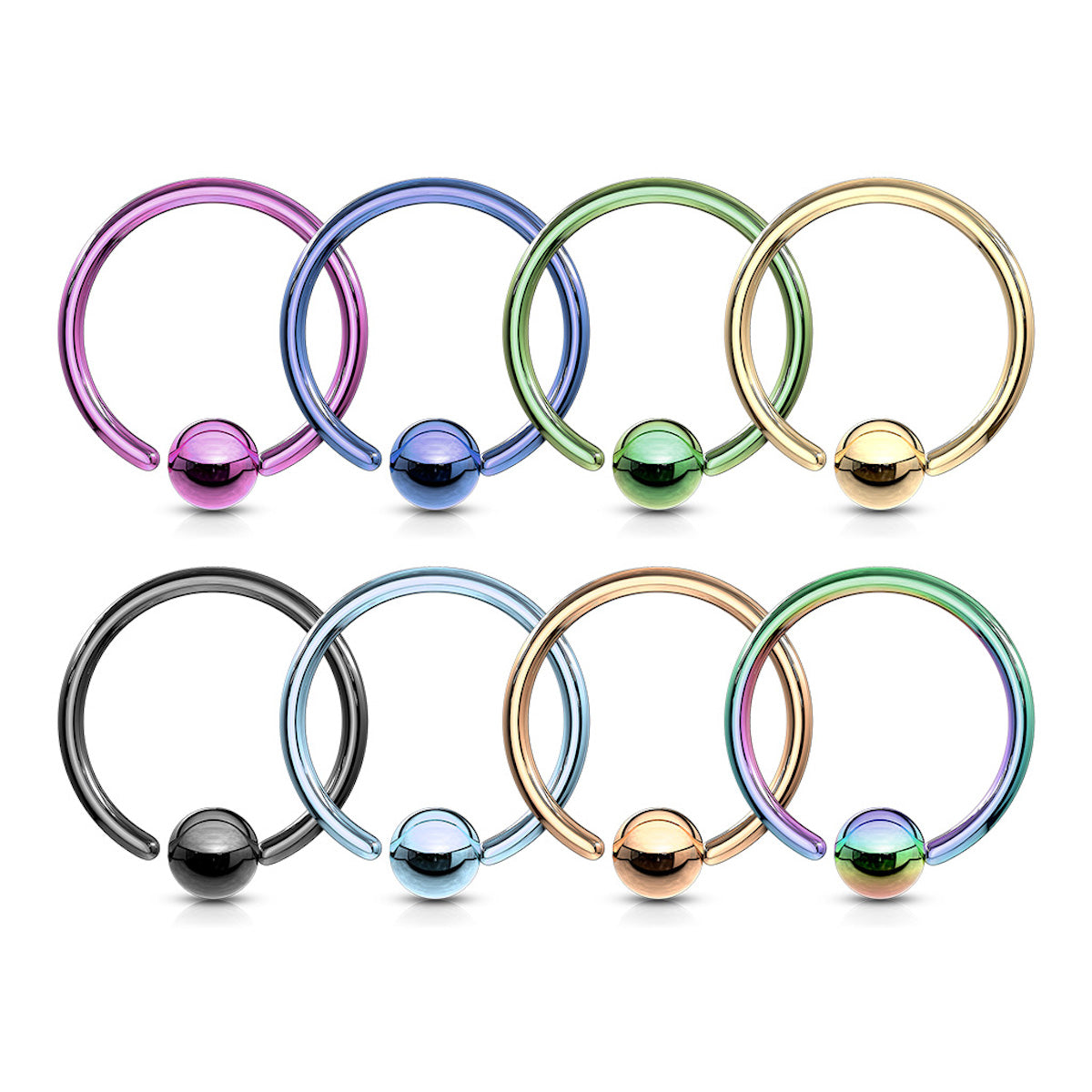 Annealed 16 Ga Hoop Ring with 3mm Fixed Ball