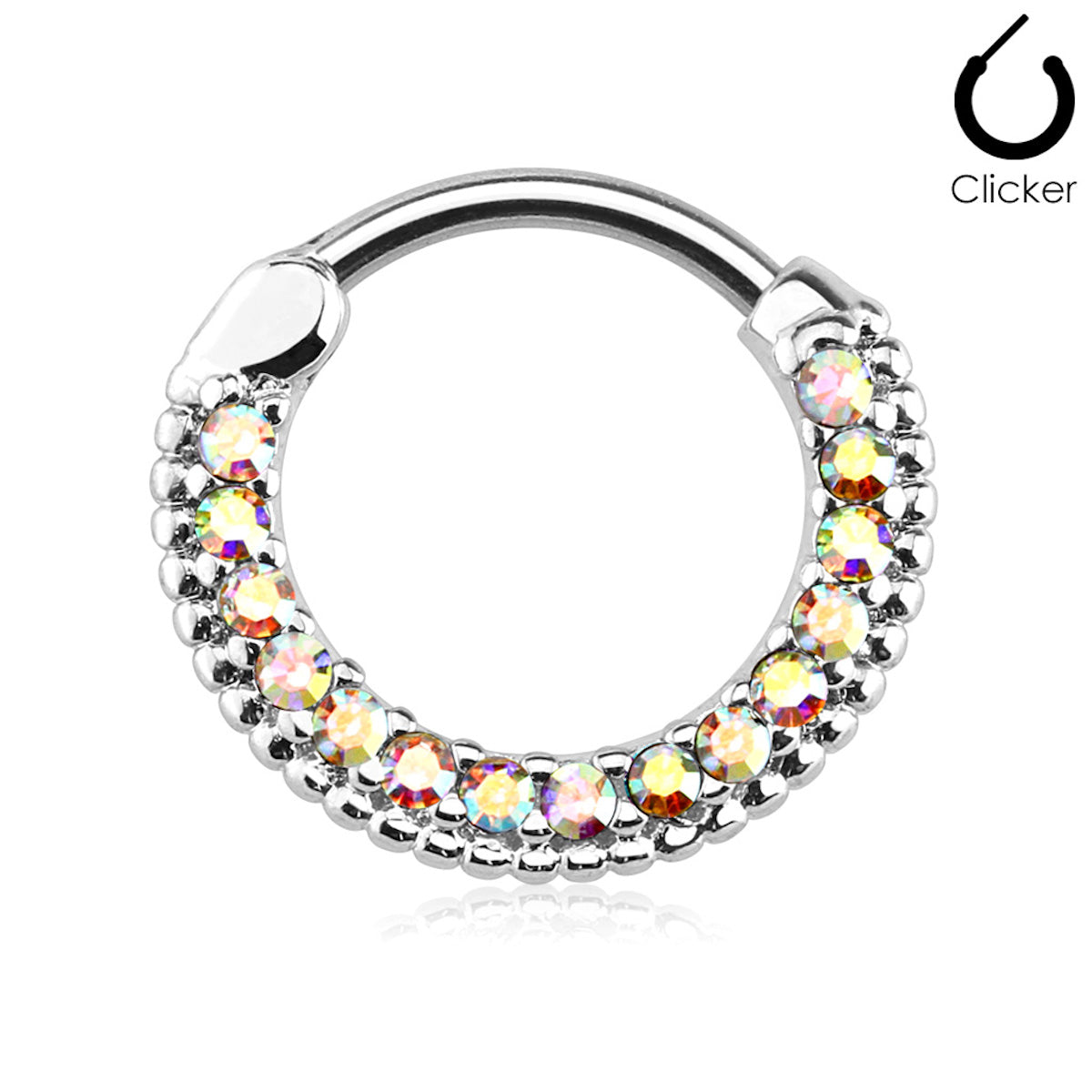 Elegant Cubic Zirconia Septum Ring, 16g-14g