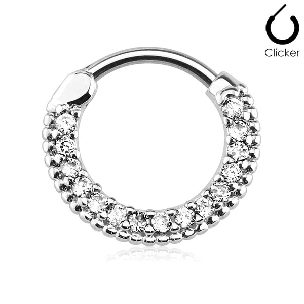 Elegant Cubic Zirconia Septum Ring, 16g-14g