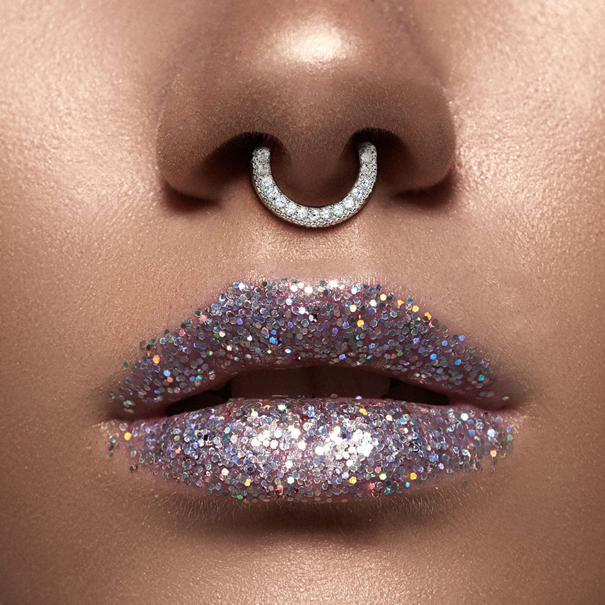 Elegant Cubic Zirconia Septum Ring, 16g-14g