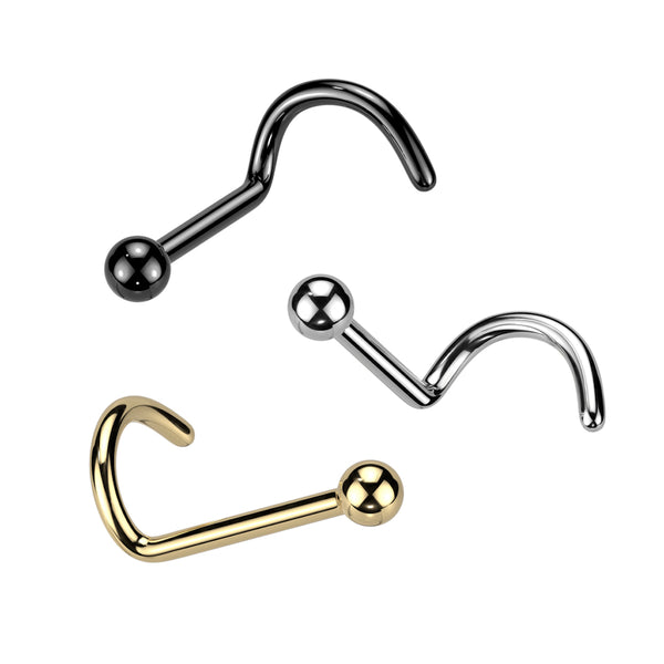 Titanium Ball Nose Studs - Various Gauges & Colors