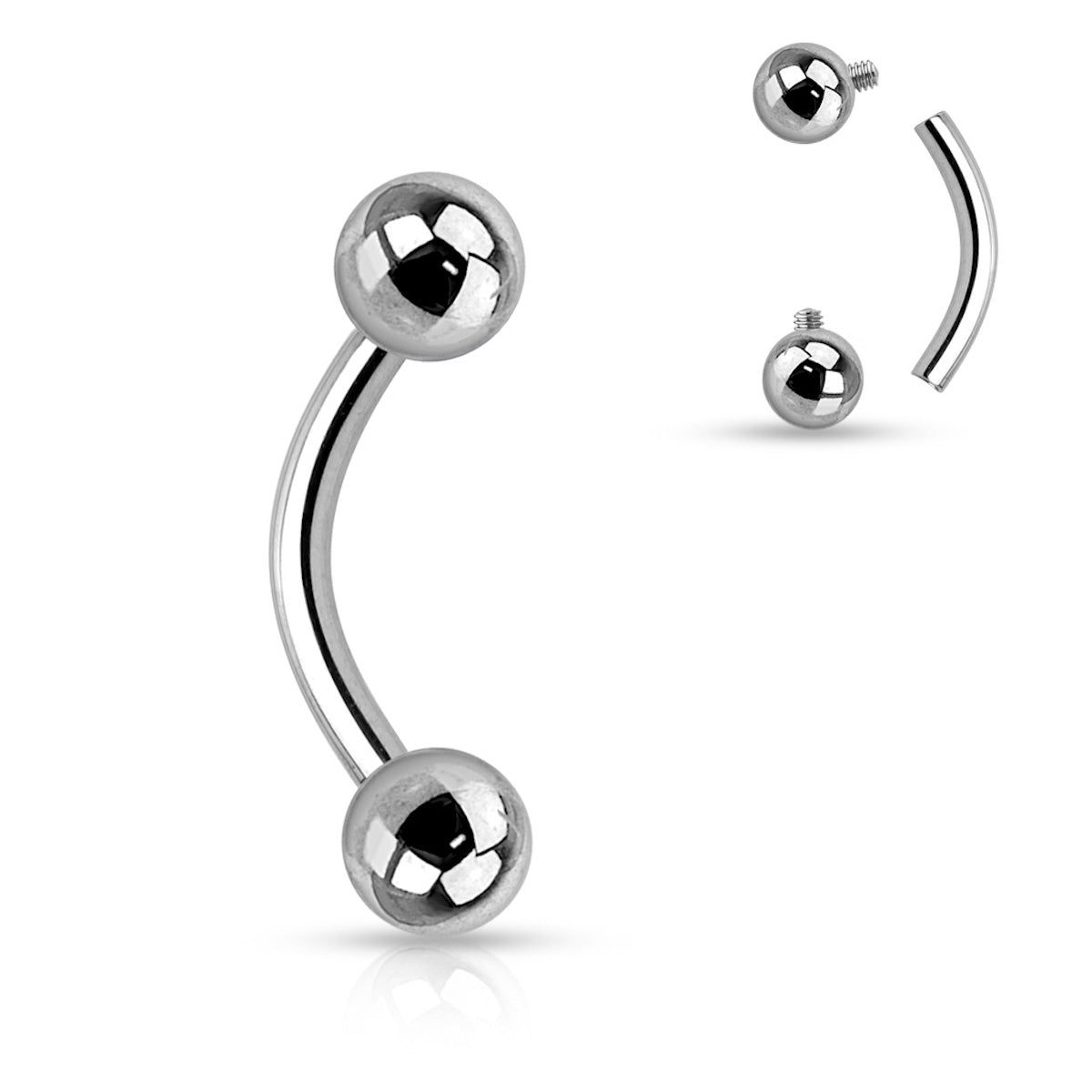 Titanium Curved Barbell 14GA for Multiple Piercings