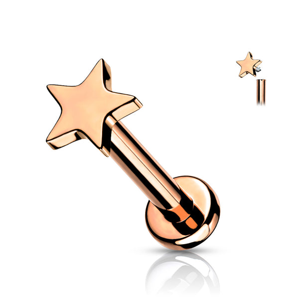 Titanium Star Labret Stud - Various Sizes & Colors