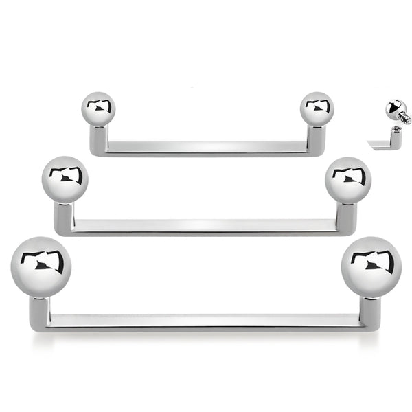 90¡ Industrial Surface Barbell 14ga with Ball Ends