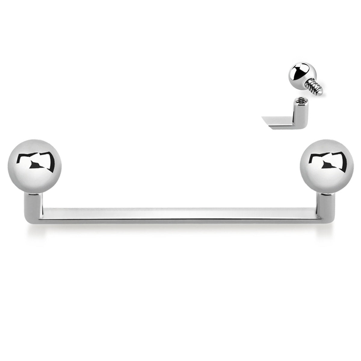 90¡ Industrial Surface Barbell 14ga with Ball Ends