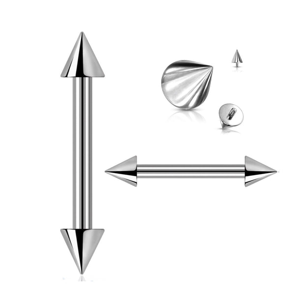 16G Internally Threaded Titanium Barbell with Cones