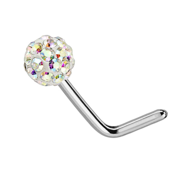 20GA L-Bend Nose Ring, 316L Surgical Steel, 6mm