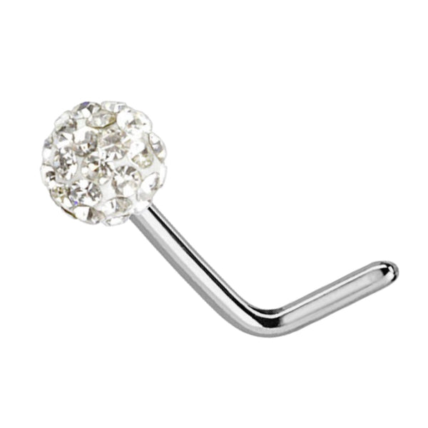 20GA L-Bend Nose Ring, 316L Surgical Steel, 6mm