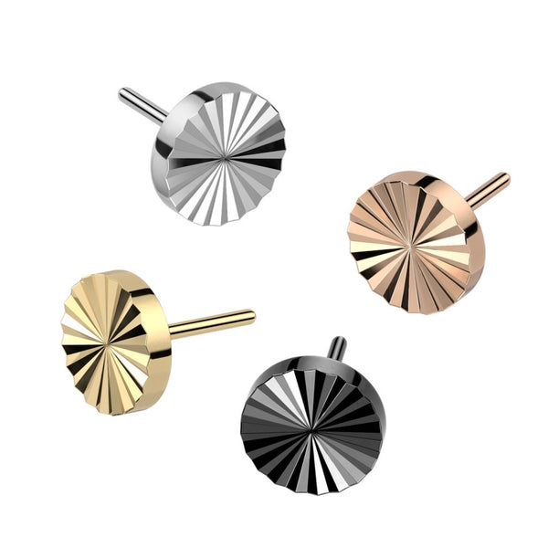 Titanium Diamond Cut Labret - Multiple Sizes & Colors